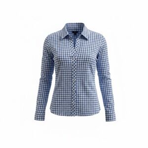Talbots Petite XL Blue Gingham Button Down Shirt 100%